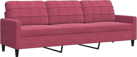 Living Room Furniture Set 3-Seater & 2-Seater & Stool Red