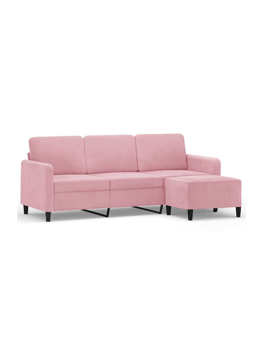 Dreisitzer Sofa Samt Rosa 198x77x80cm
