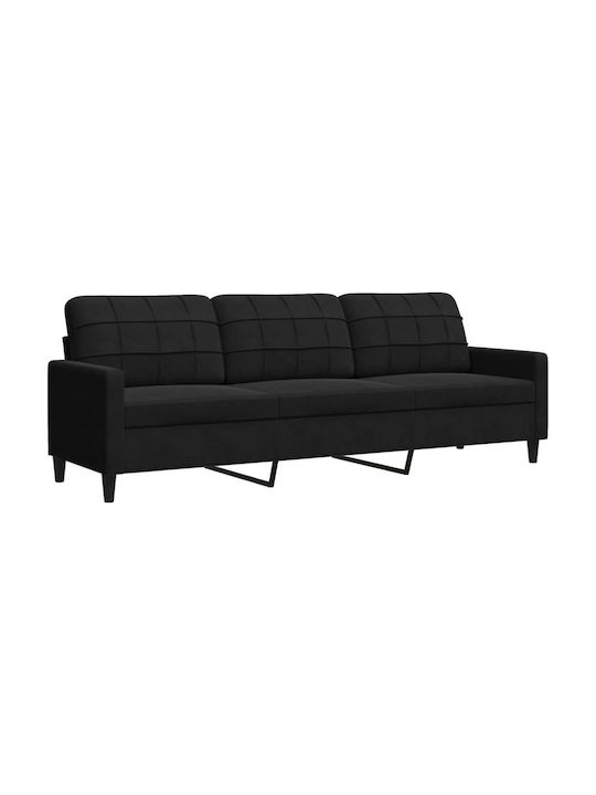 Living Room Furniture Set 3-Seater & 2-Seater & Armchair Black