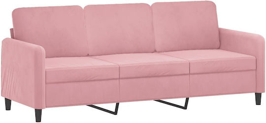 Dreisitzer Sofa Samt Rosa 198x77x80cm