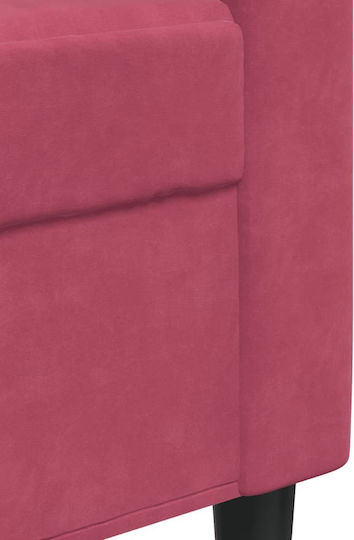 Living Room Furniture Set 3-Seater & 2-Seater & Stool Red