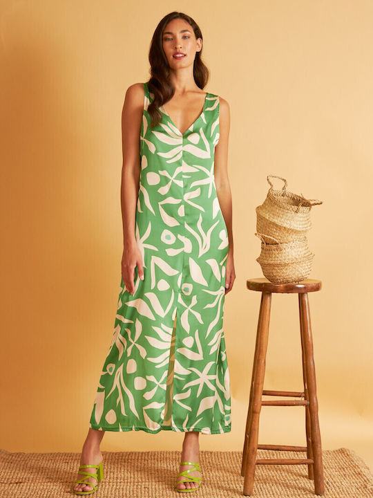 Rochii De Vară Pentru Femei Maxi Rochie Satinată Verde