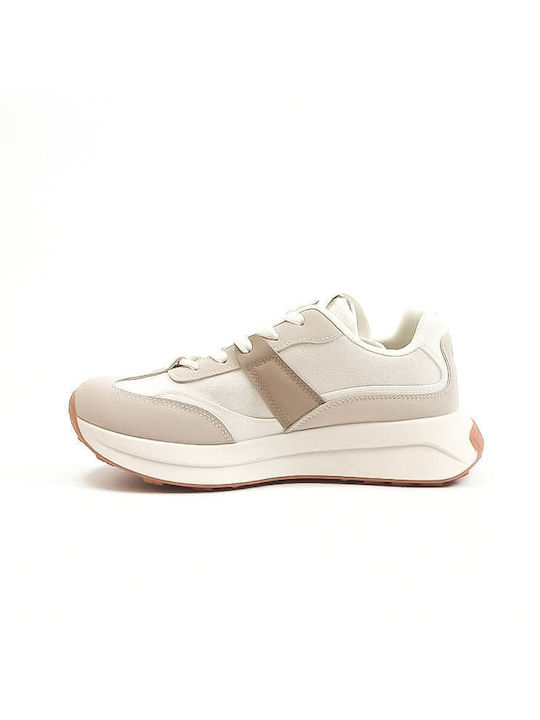 Ideal Shoes Damen Sneakers Beige