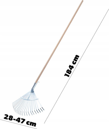 Kadax 165907 Furcă de grădină Greblă pentru gazon cu mâner