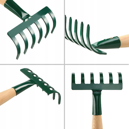 Kadax 166053 Furcă de grădină Greblă pentru gazon cu mâner