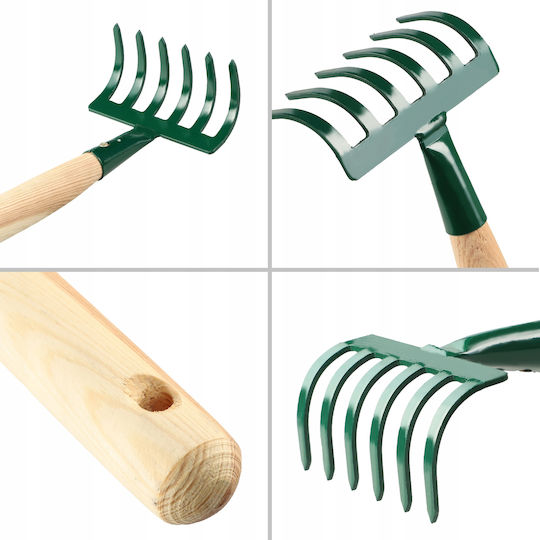 Kadax 166053 Furcă de grădină Greblă pentru gazon cu mâner