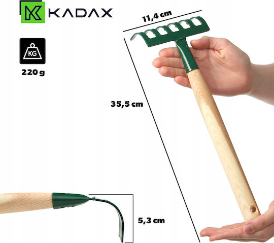 Kadax 166053 Furcă de grădină Greblă pentru gazon cu mâner