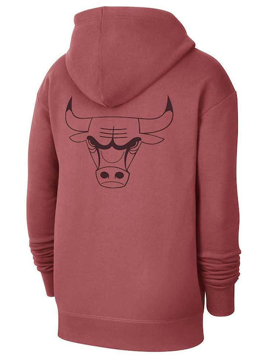 Jordan Chicago Bulls Men's Sweatshirt with Hood and Pockets Red