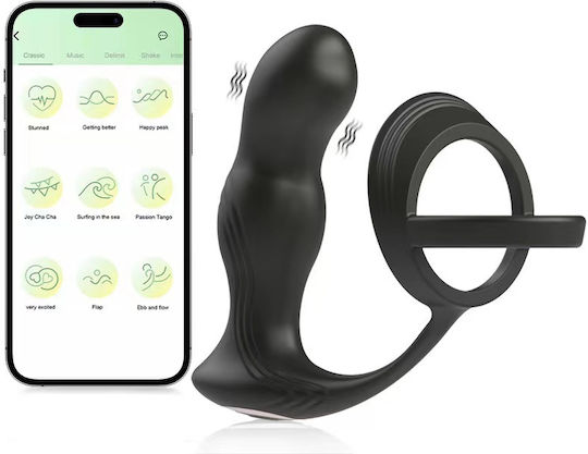 Guilty Toys Πρωκτικός Δονητής με Δυνατότητα Ασύρματης Λειτουργίας Μαύρος