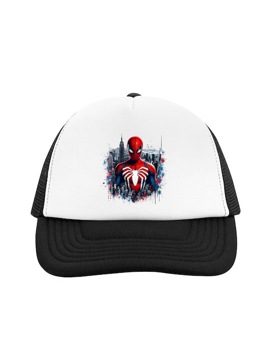 Spiderman City Καπέλο Ενηλίκων Soft Trucker Δίχτυ Black White Polyester Ενηλικων Unisex One Size