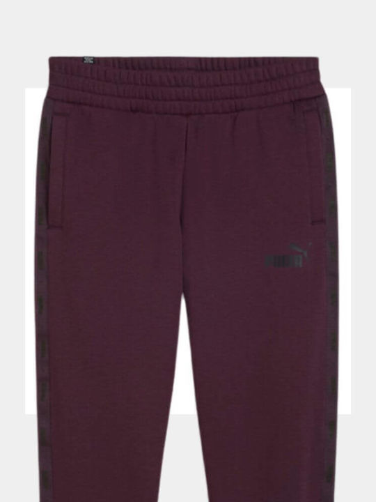 Ess+ Tape Sweatpants with Elastic Aubergine