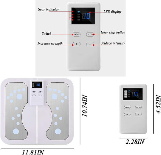 Stimulator electric pentru masajul călcâielor, ameliorarea durerii, alb