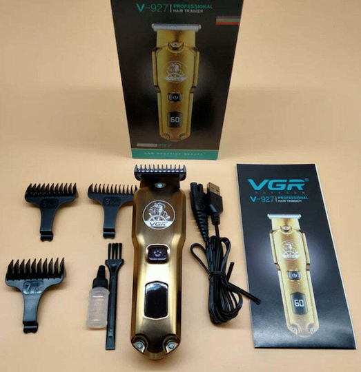 Vgr V-927 5W Kabelloser Haarschneider mit LCD-Bildschirm USB-Aufladung Gold