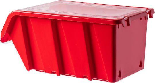 Kadax Plastic Cutie de Depozitare cu Capac Roșu 49x29.8x21cm 1buc