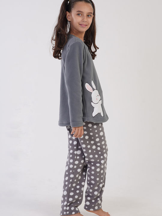 Vienetta Secret Παιδική Πιτζάμα Χειμωνιάτικη Fleece Γκρι Vienetta Secret Παιδική Πιτζάμα Χειμωνιάτικη Fleece Γκρι