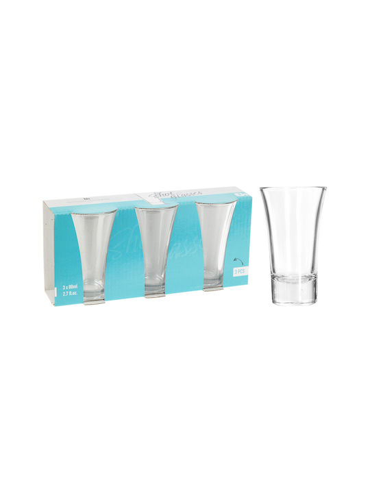 Excellent Houseware Σφηνοπότηρα από Γυαλί 80ml 3τμχ