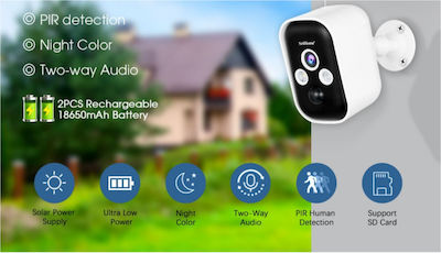 Sricam SH033B IP Surveillance Camera Wi-Fi 4MP Full HD+ Waterproof Battery with Two-Way Communication