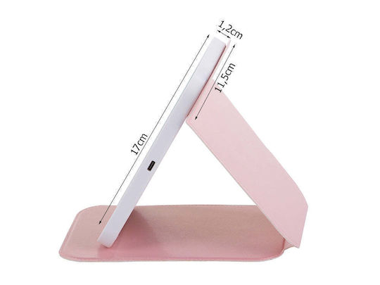 Oglindă de machiaj iluminată cu LED și suport vertical 17x11.5x1.2cm