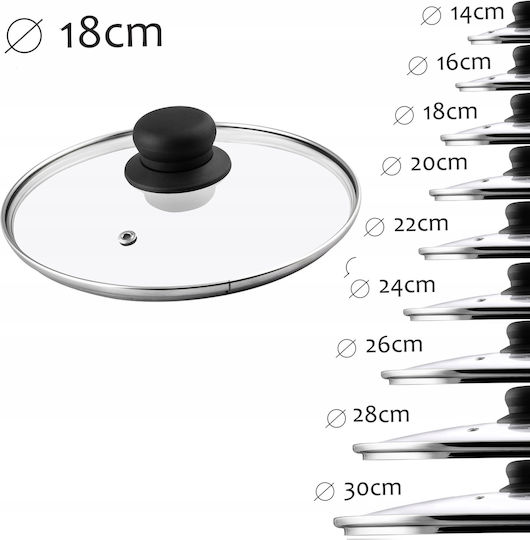 Kadax Καπάκι για Τηγάνι και Κατσαρόλα Γυάλινο 18cm 2τμχ 27471 Kadax Καπάκι για Τηγάνι και Κατσαρόλα Γυάλινο 18cm 2τμχ 27471