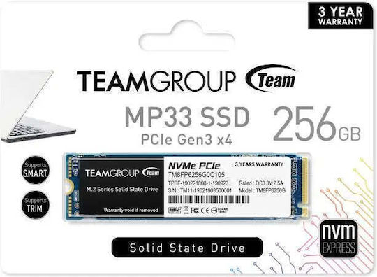 TeamGroup MP33 SSD 256GB Tip M.2 Cu Conexiune PCI Express 3.0 TM8FP6256G0C101