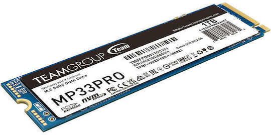 TeamGroup MP33 Pro SSD 1TB M.2 Type with PCI Express 3.0 Connection TM8FPD001T0C101