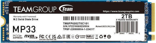 TeamGroup MP33 SSD 2TB Tip M.2 Cu Conexiune PCI Express 3.0 TM8FP6002T0C101