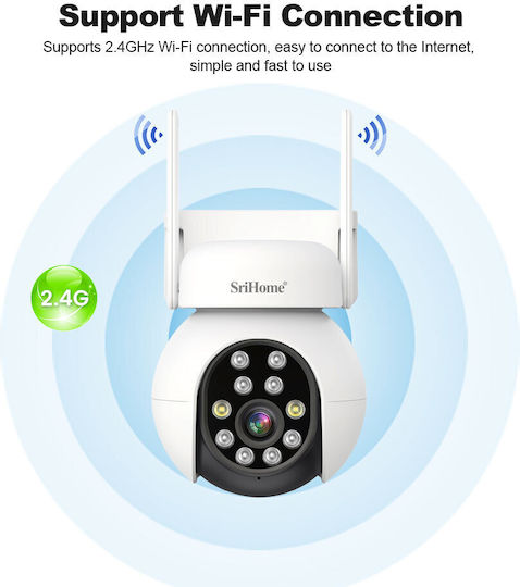 Sricam SH052B IP Κάμερα Παρακολούθησης Wi-Fi Full HD+ 5MP Αδιάβροχη με Μικρόφωνο και Φακό 4mm
