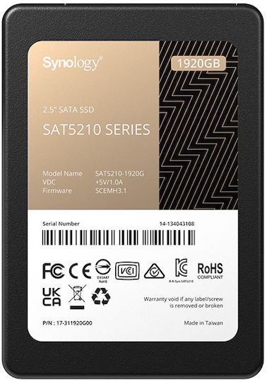 Synology SAT5220 SSD 1.9TB τύπου 2.5'' με σύνδεση SATA III SAT5220-1920G