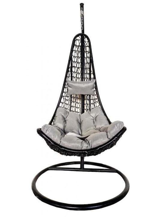 Elda Φωλιά Rattan Μ80xΠ102xΥ124cm Μαύρη