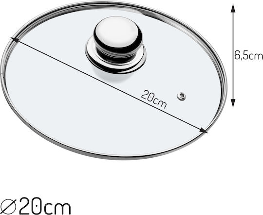 Kadax Καπάκι για Τηγάνι και Κατσαρόλα Γυάλινο 20cm 142976