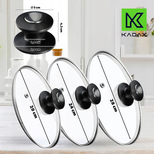 Kadax Glass Pot Lid 28cm 3 Pieces