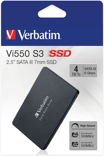 Verbatim Vi550 S3 SSD 4TB Тип 2.5'' С Връзка SATA III 49355