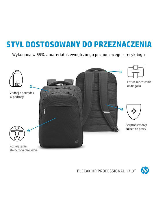 HP Professional Τσάντα Πλάτης για Laptop 17.3" σε Μαύρο χρώμα