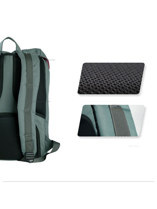 Travel Hiking Αδιάβροχη Τσάντα Πλάτης για Laptop 15.6" Green Moss/Green