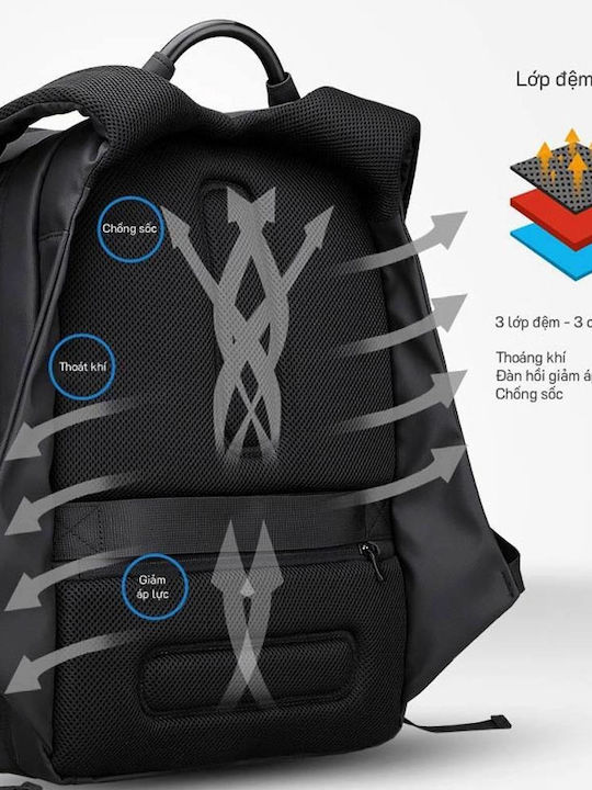Mark Ryden MR7080D Wasserdichte Rucksack Für Laptop 17.3 Mit USB-Anschluss In Schwarz