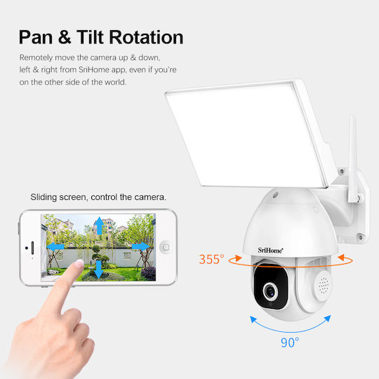 Sricam SH039 IP Κάμερα Παρακολούθησης Wi-Fi Full HD+ 5MP Αδιάβροχη με Αμφίδρομη Επικοινωνία και Φακό 4mm