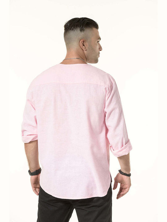 JMC 7205 Men's Shirt Long Sleeve Linen Pink