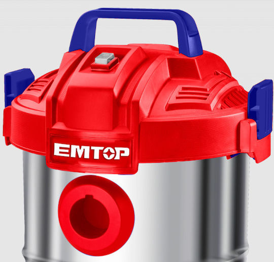 Emtop Σκούπα Υγρών / Στερεών 800W με Ανοξείδωτο Κάδο 12lt