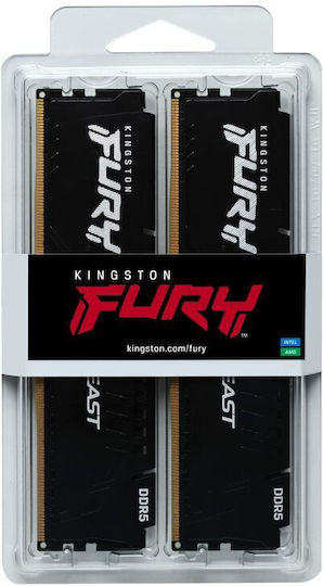 Kingston Fury Beast DDR5 16GB RAM with 2x8GB Modules and Speed 6000 for Desktop