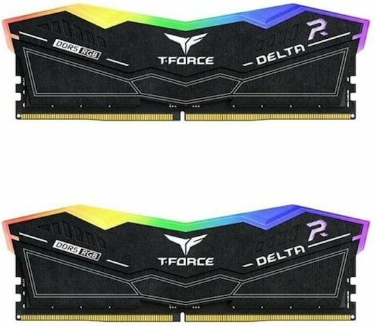 TeamGroup T-Force Delta RGB 64GB DDR5 RAM with 2 Modules (2x32GB) and 6000 Speed for Desktop