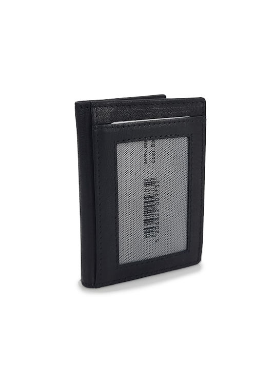 Leather Men's Card Wallet With RFID Black
