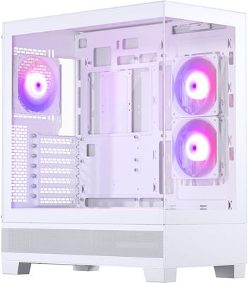 Phanteks XT Midi Tower Κουτί Υπολογιστή με Πλαϊνό Παράθυρο και RGB Φωτισμό Λευκό