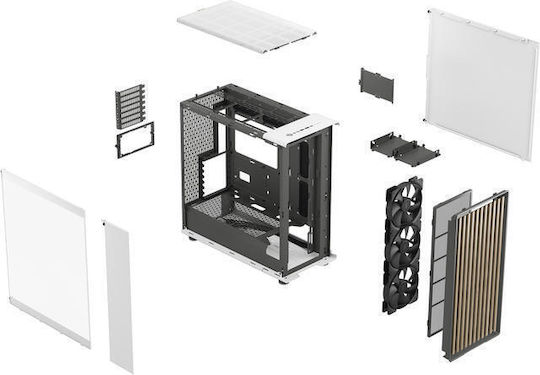 Fractal Design FD-C-NOR1X-04 Gaming Midi Tower Κουτί Υπολογιστή με Πλαϊνό Παράθυρο Chalk White