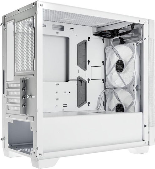 Lian Li 205M Mesh Gaming Mini Tower Κουτί Υπολογιστή με Πλαϊνό Παράθυρο Snow