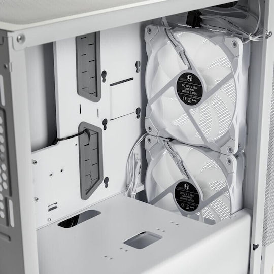 Lian Li 205M Mesh Gaming Mini Tower Κουτί Υπολογιστή με Πλαϊνό Παράθυρο Snow