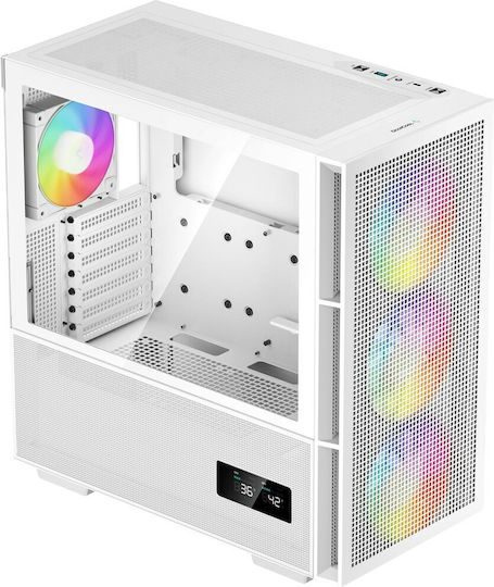 Deepcool CH560 Digital Gaming Midi Tower Computer Case with Side Window and RGB Lighting White