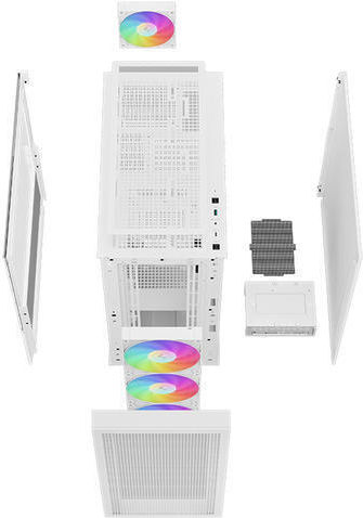 Deepcool CH560 Gaming Midi Tower Κουτί Υπολογιστή με Πλαϊνό Παράθυρο και RGB Φωτισμό Λευκό