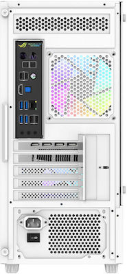 Darkflash Aigo E330M Gaming Midi Tower Computer Case with Window Panel and RGB Lighting White