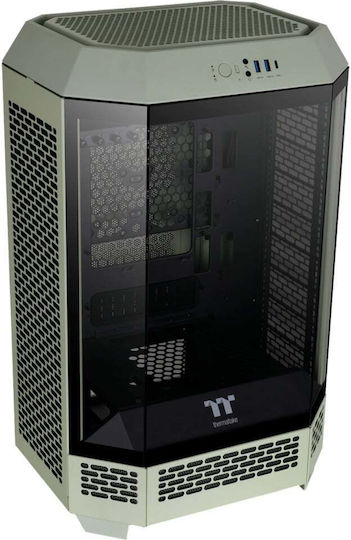 Thermaltake The Tower 300 Gaming Micro Tower Computer Case with Side Window and RGB Lighting Matcha Green