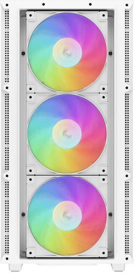 Deepcool CH560 Gaming Midi Tower Κουτί Υπολογιστή με Πλαϊνό Παράθυρο και RGB Φωτισμό Λευκό